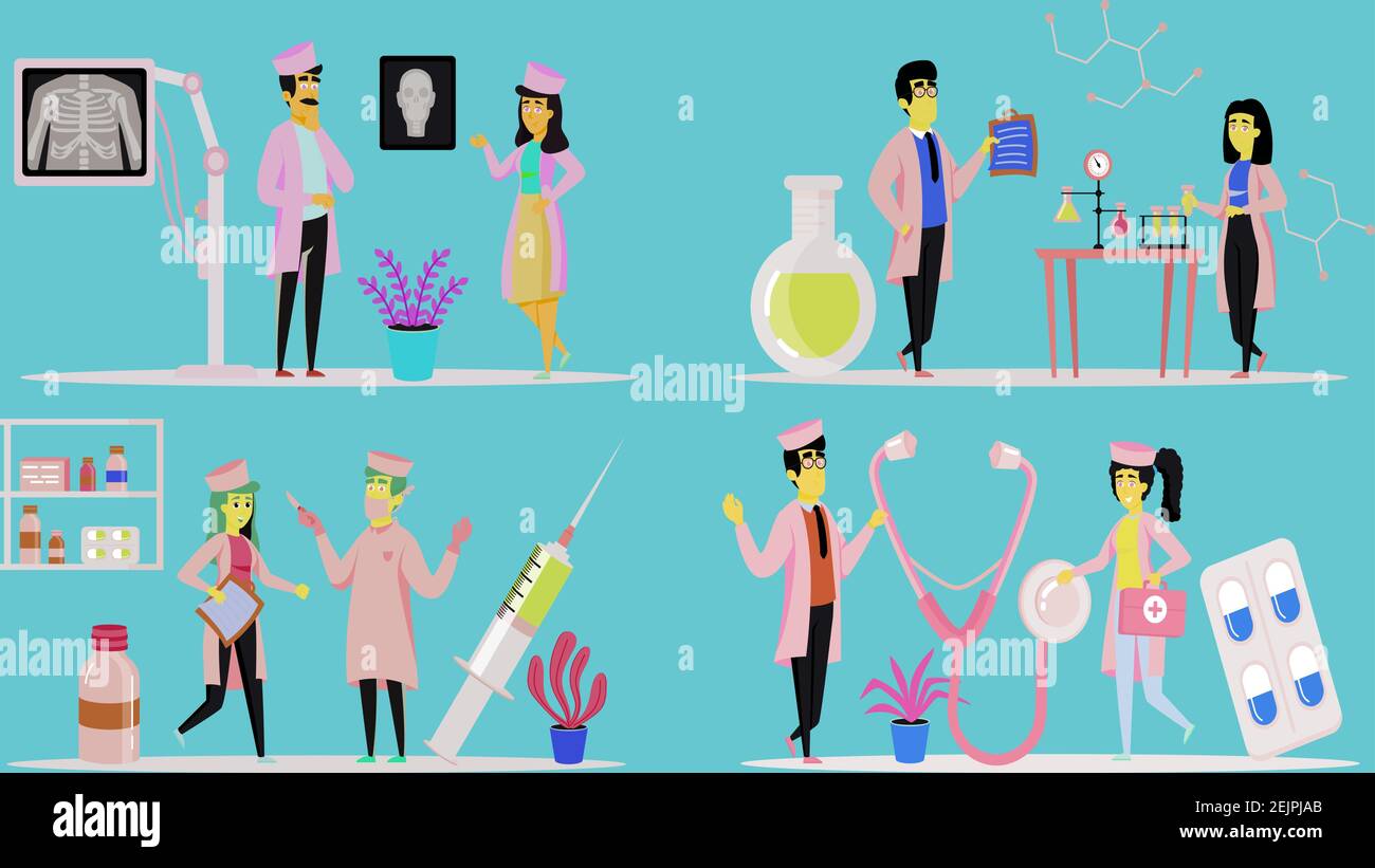 medicine flate illustration design art Stock Vector