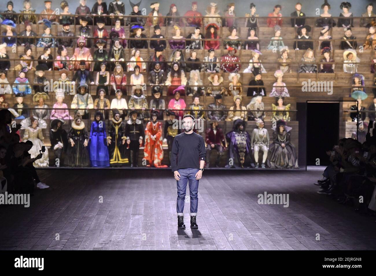 Designer Nicolas Ghesquiere walks the runway during the Louis Vuitton show  as part of the Paris Fashion Week Stock Photo - Alamy