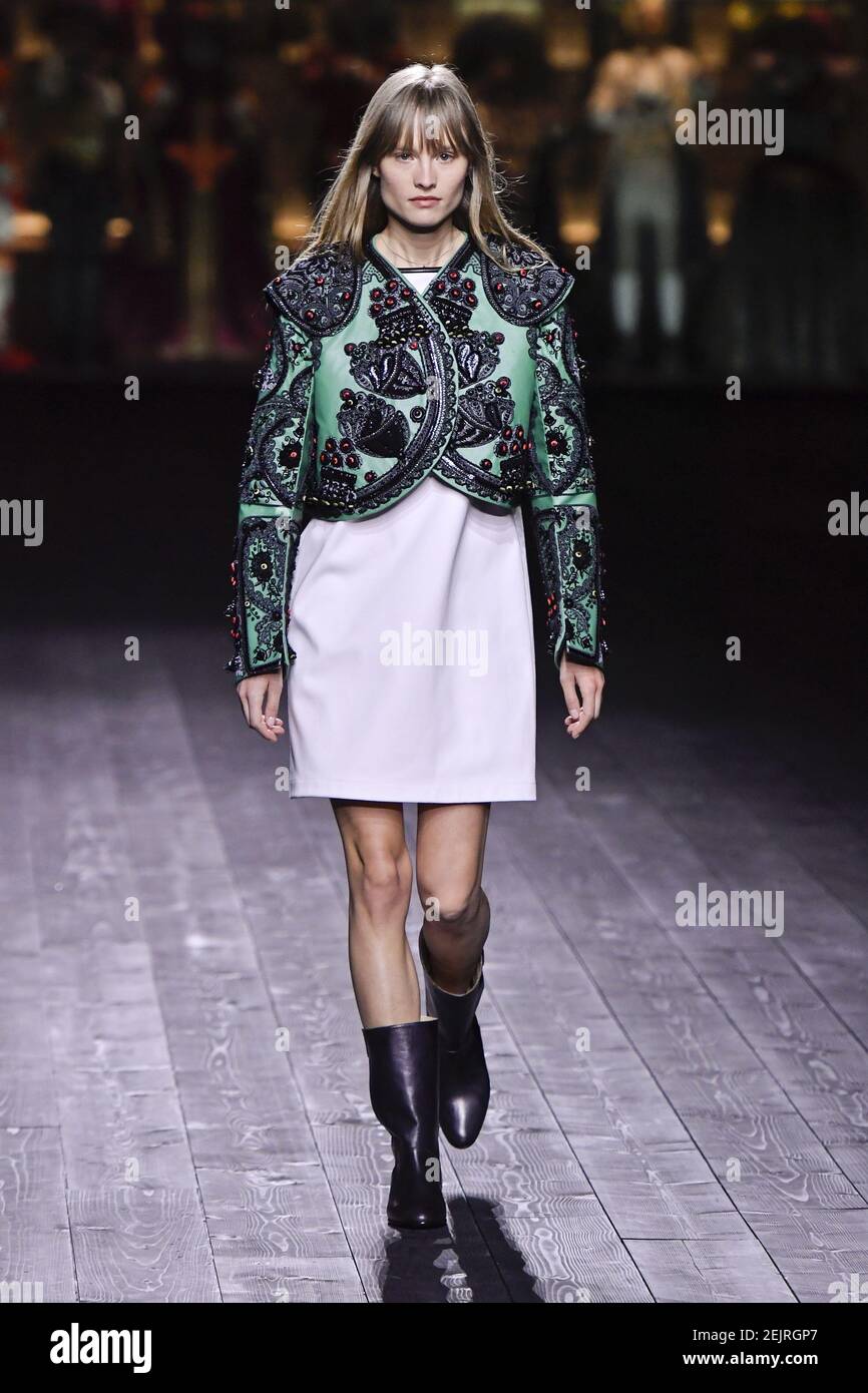 Model Klara Kristin walks on the runway at the Louis Vuitton fashion show  during Fall / Winter