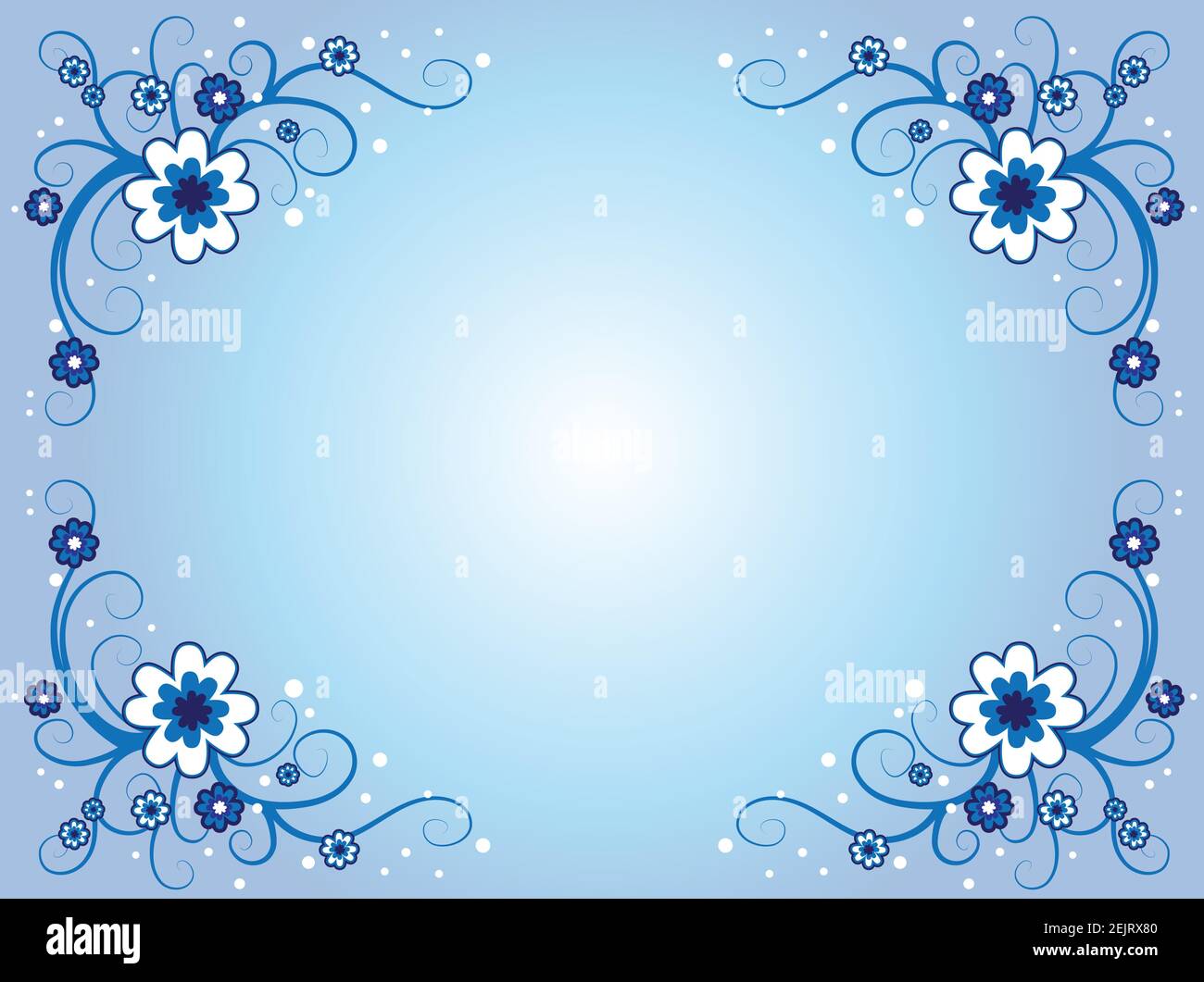 vector blue flowers border frame background Stock Vector Image & Art - Alamy