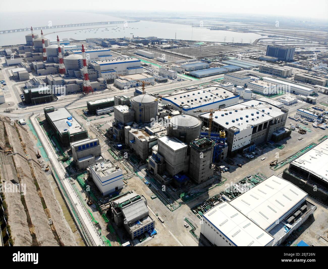 View of Reactor 5 and 6 under construction at Tianwan Nuclear Power