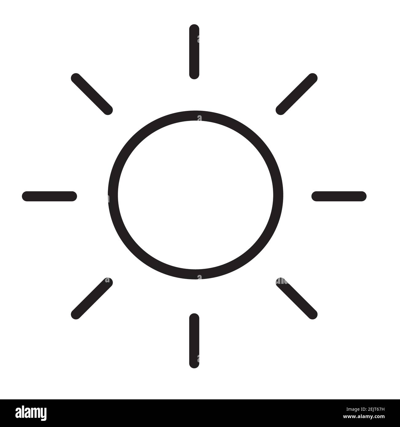 sun vector icon on white background Stock Photo - Alamy