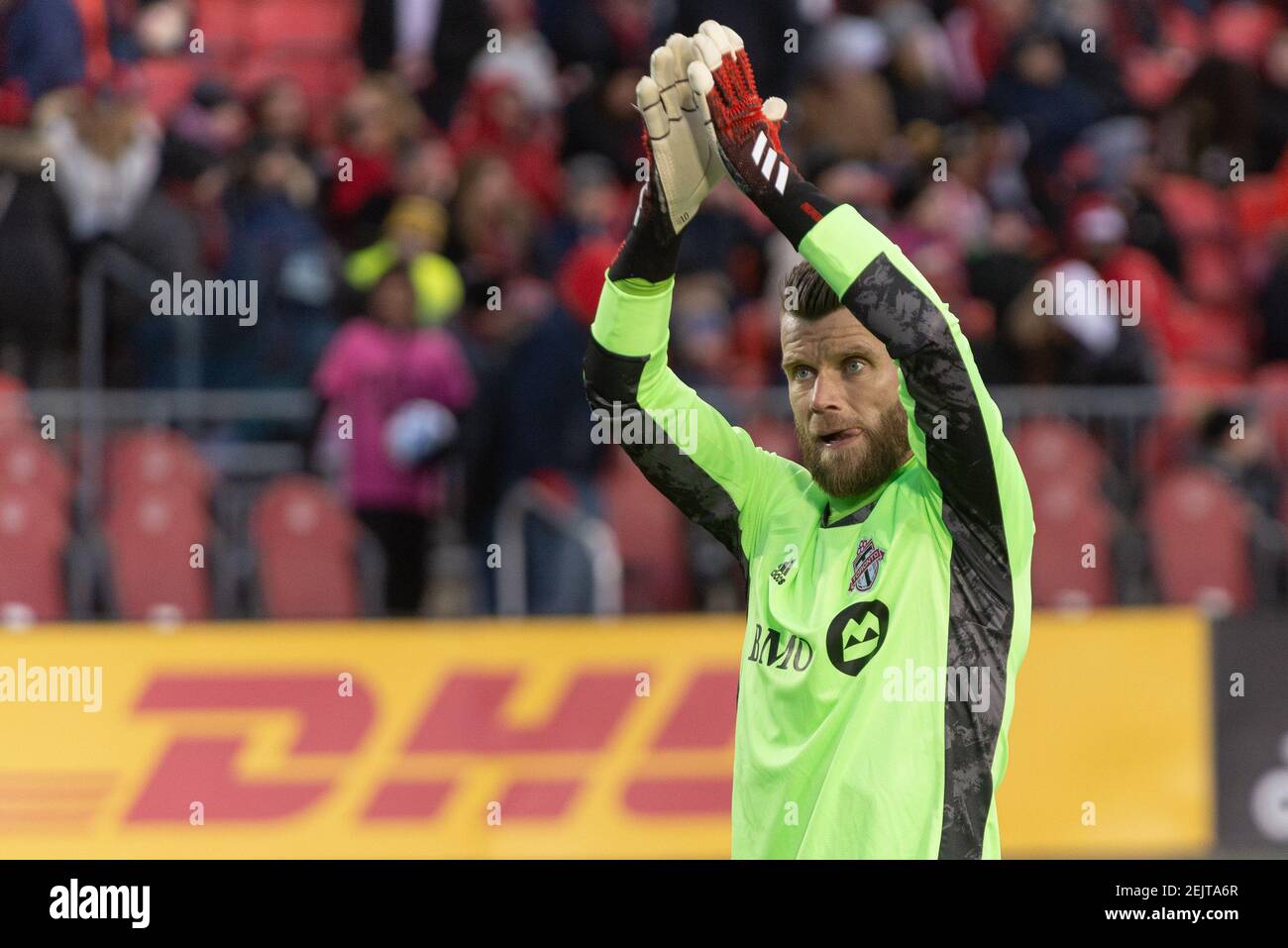 Quentin Westberg Goalkeeper Of The Toronto FC Applauds During The 2020 quentin-westberg-goalkeeper-of-the-toronto-fc-applauds-during-the-2020