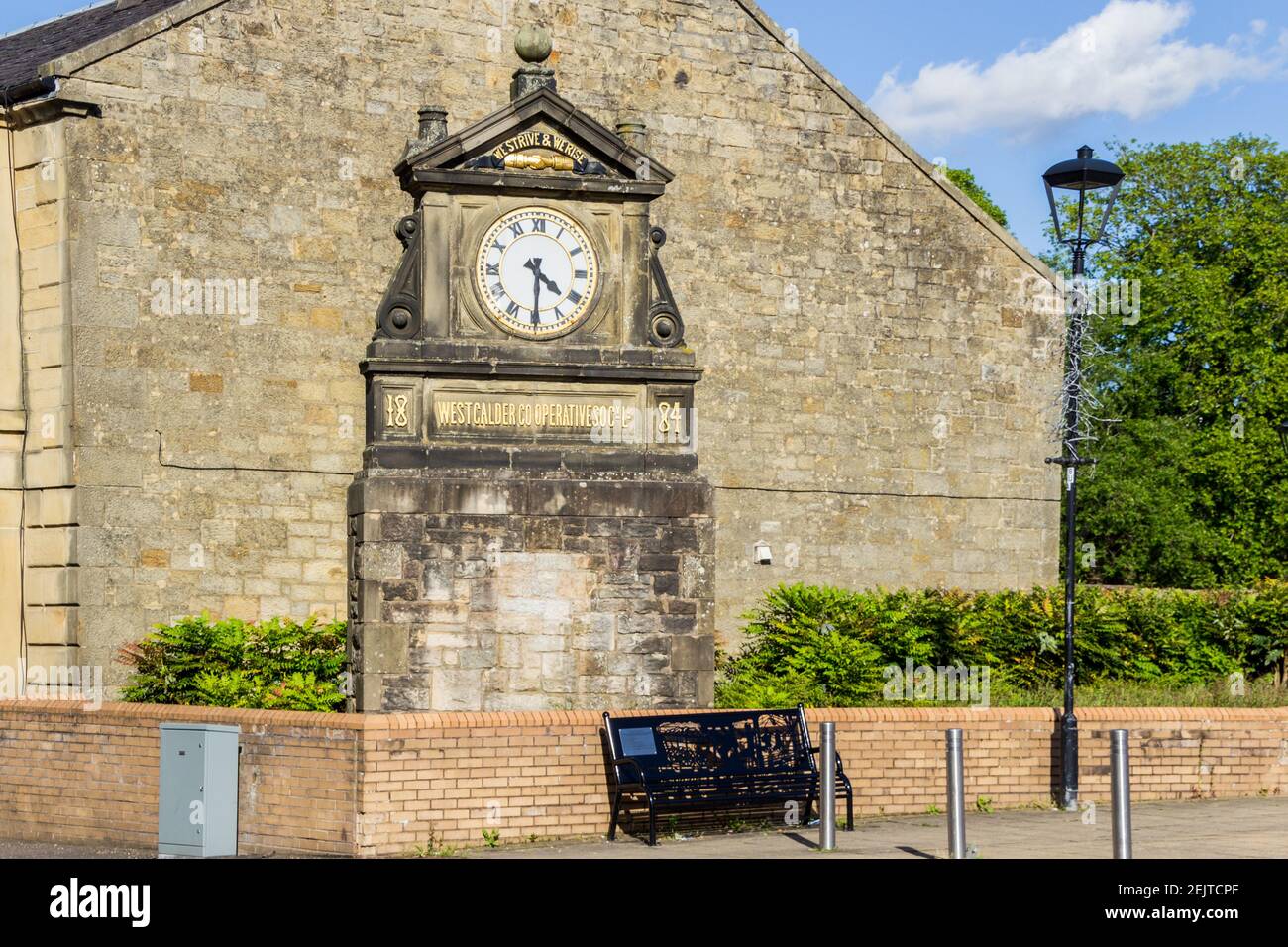 West Calder CoOperative Clock, remembrance memorial to Burngrange