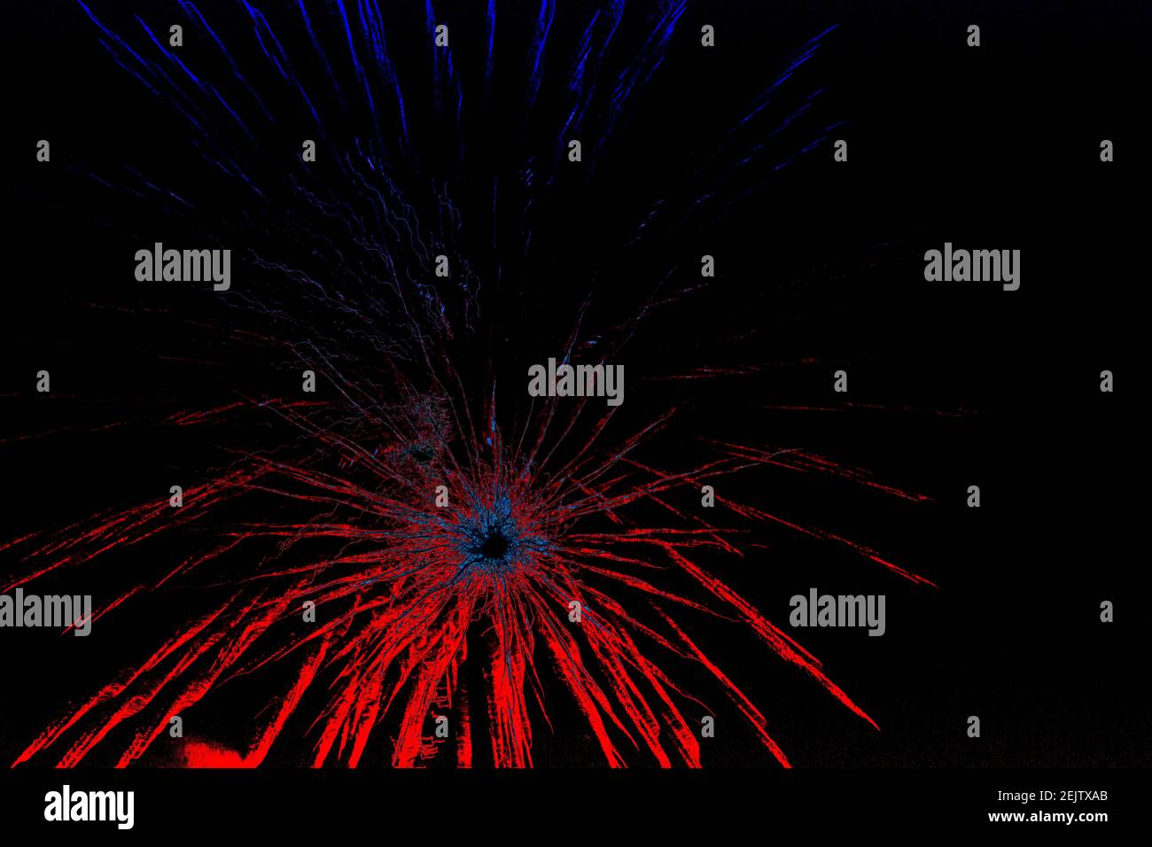 Fireworks form colorful abstract patterns on the Fourth of July over