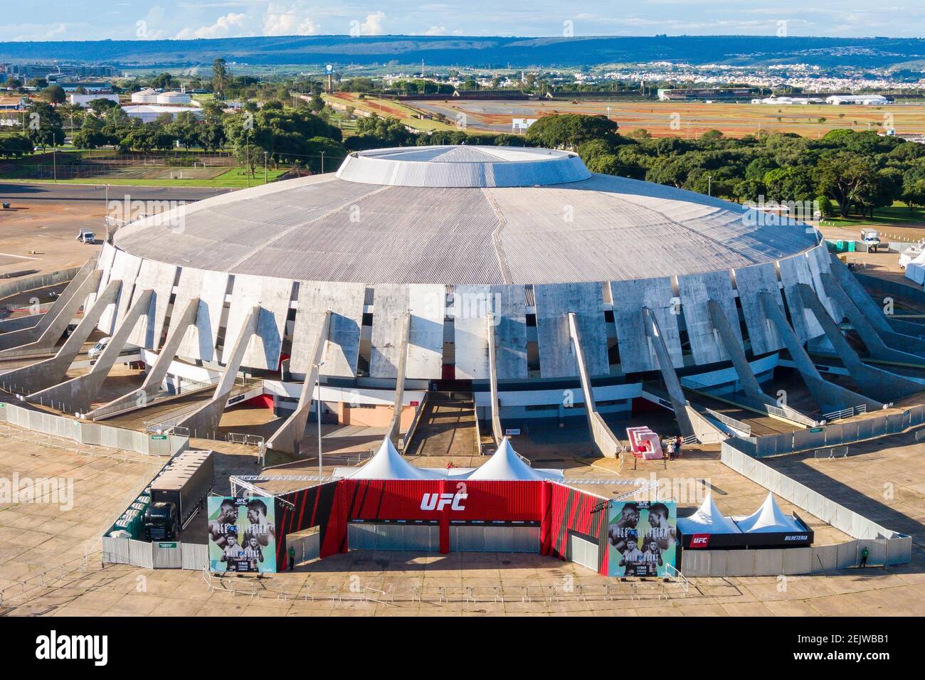 Mar 14, 2020; Brasilia, Brazil; A general view outside before UFC Fight Night at Ginasio Nilson Nelson. Mandatory Credit: Jason da Silva-USA TODAY Sports/Sipa USA Stock Photo