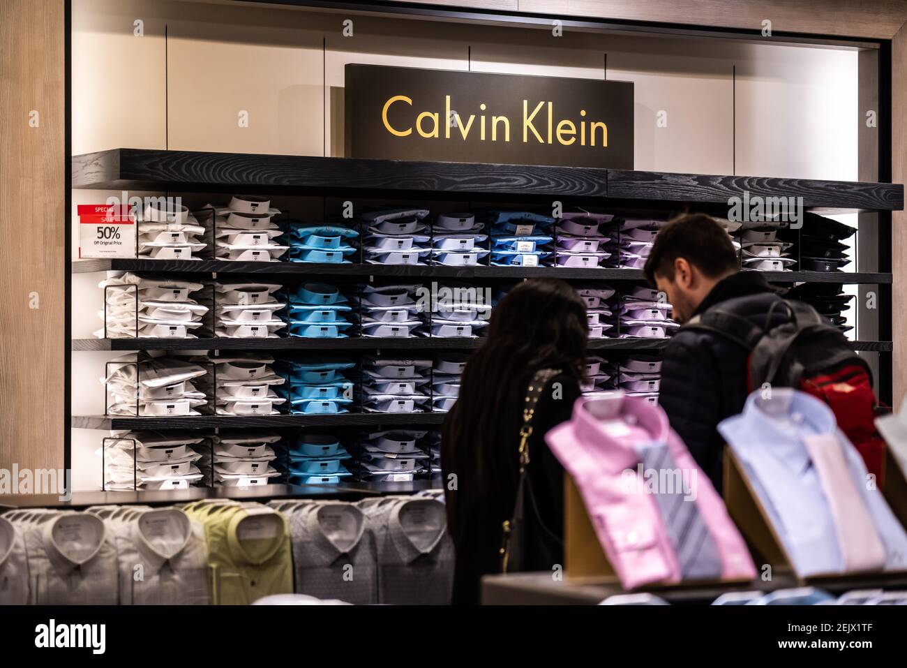 American fashion house, Calvin Klein seen in a Macy's department store in  New York City. (Photo by Alex Tai / SOPA Images/Sipa USA Stock Photo - Alamy
