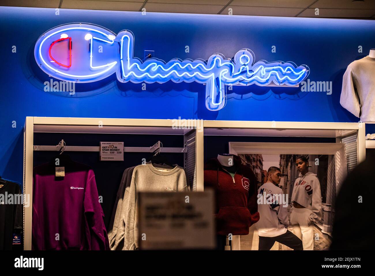 American clothing manufacturer, Champion stall seen in a Macy's department  store in New York City. (Photo by Alex Tai / SOPA Images/Sipa USA Stock  Photo - Alamy