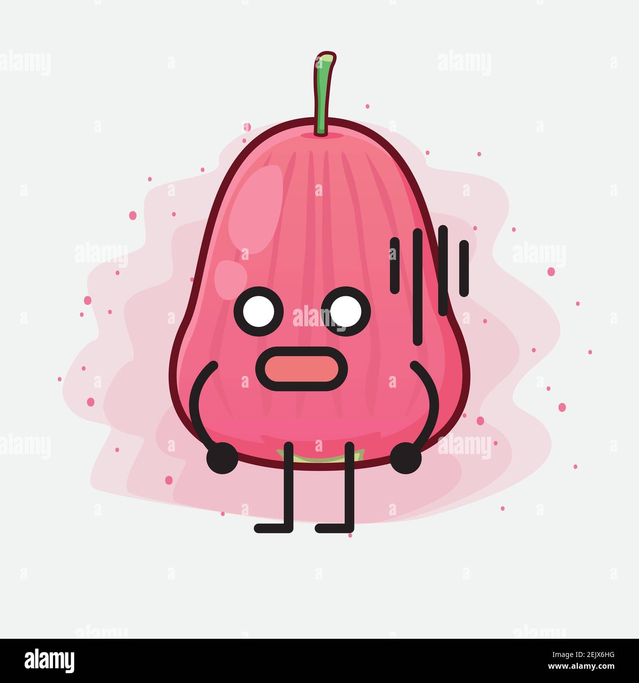 Vector Illustration of Java Apple Fruit Character with cute face ...