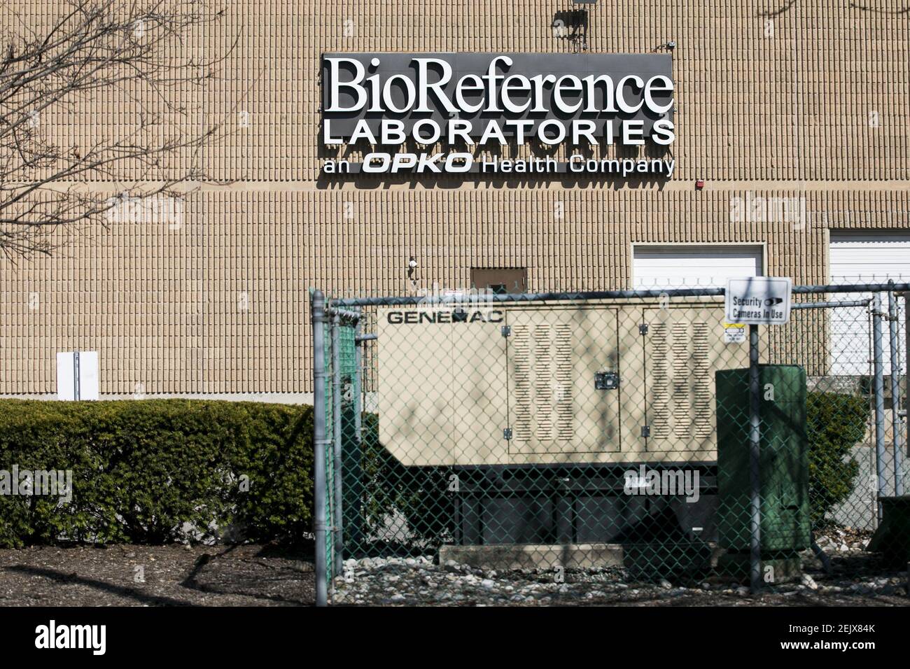 A logo sign outside of a facility occupied by BioReference Laboratories