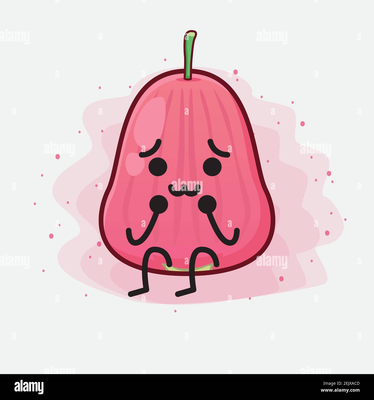 Vector Illustration of Java Apple Fruit Character with cute face ...