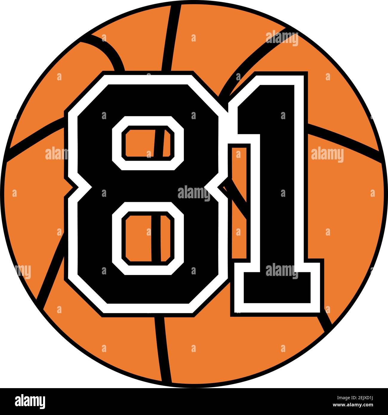ball of basketball with the number 81 Stock Vector