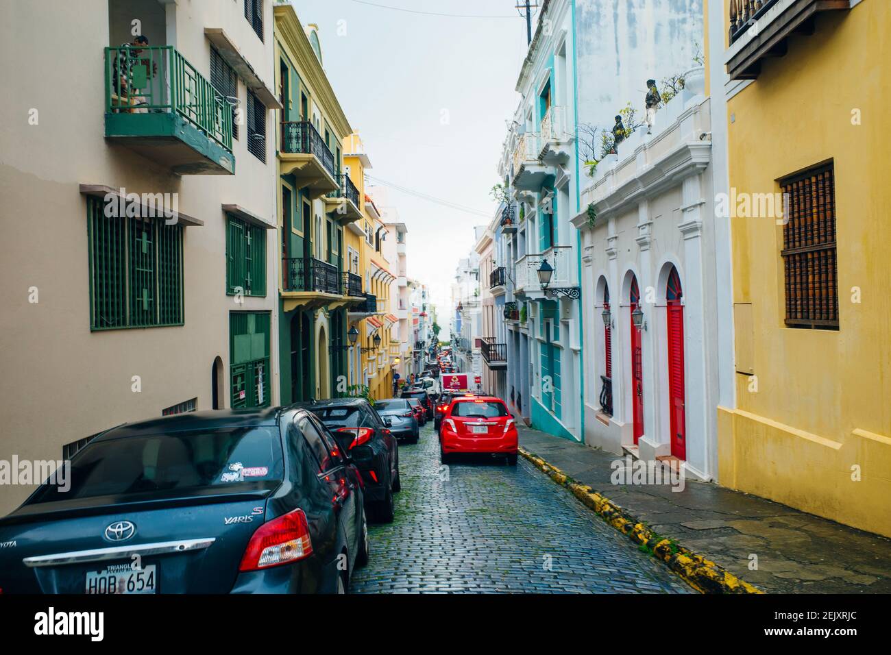 Colourful homes of San Juan, Puerto Rico - Fev, 2021 Stock Photo