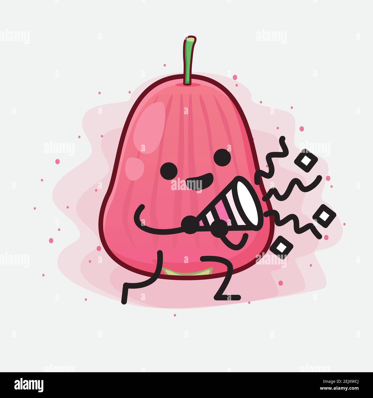Vector Illustration of Java Apple Fruit Character with cute face ...