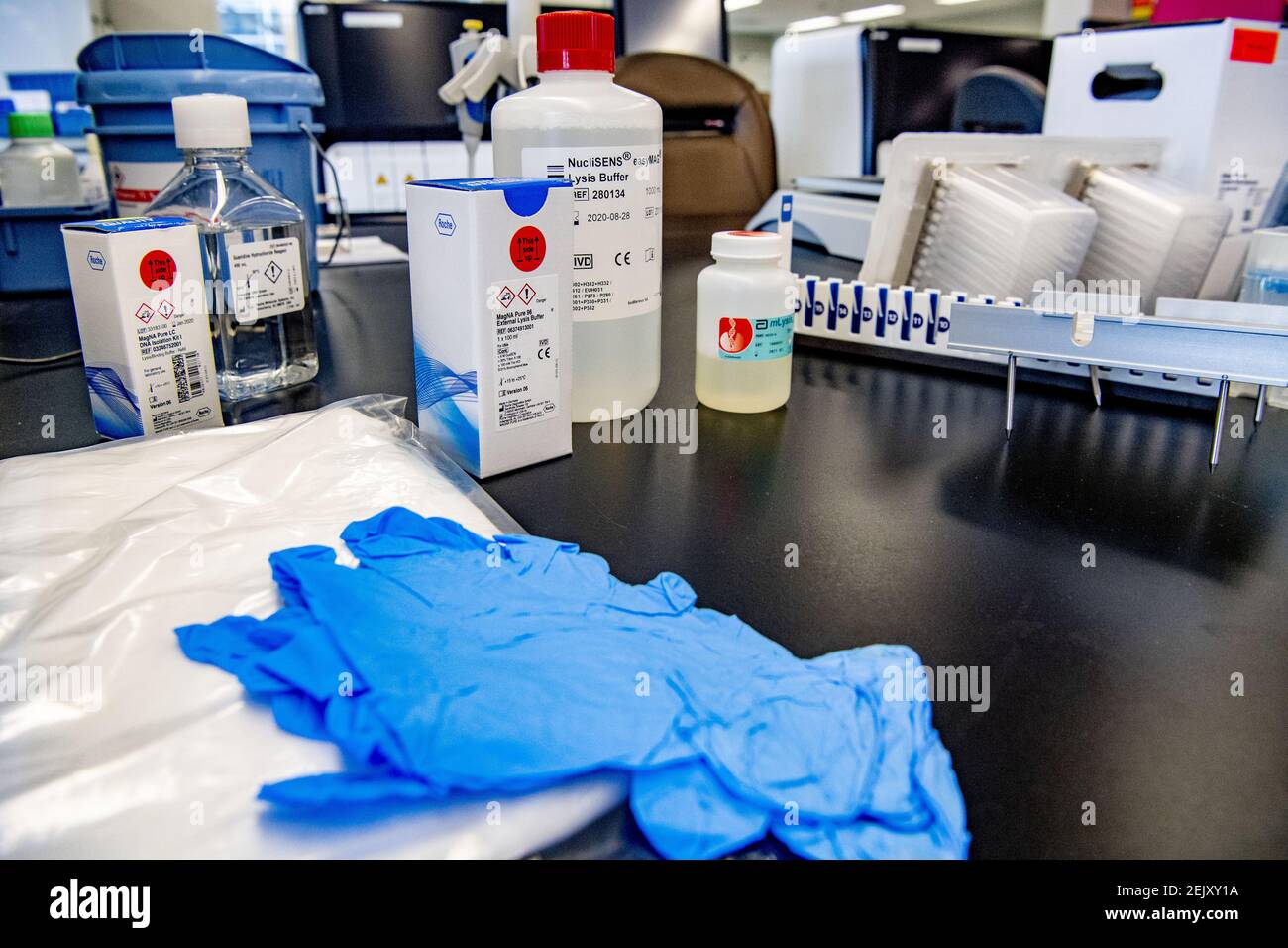 Equipment used to tested for COVID-19 coronavirus in the Microvida ...