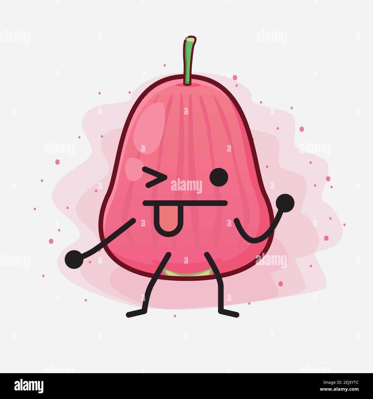 Vector Illustration of Java Apple Fruit Character with cute face ...