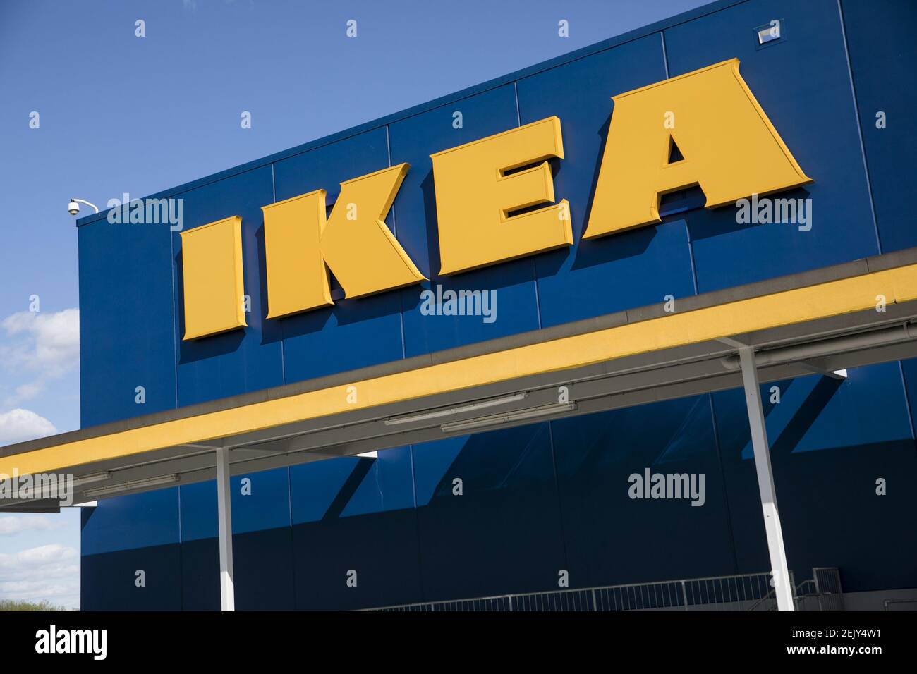 A logo sign outside of a Ikea retail store location in Woodbridge