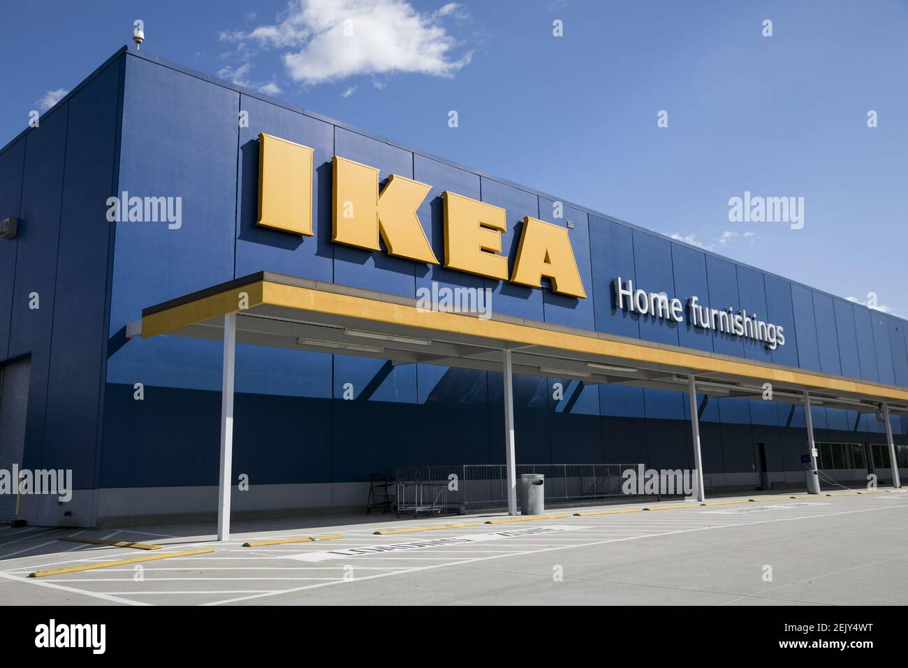 A logo sign outside of a Ikea retail store location in Woodbridge