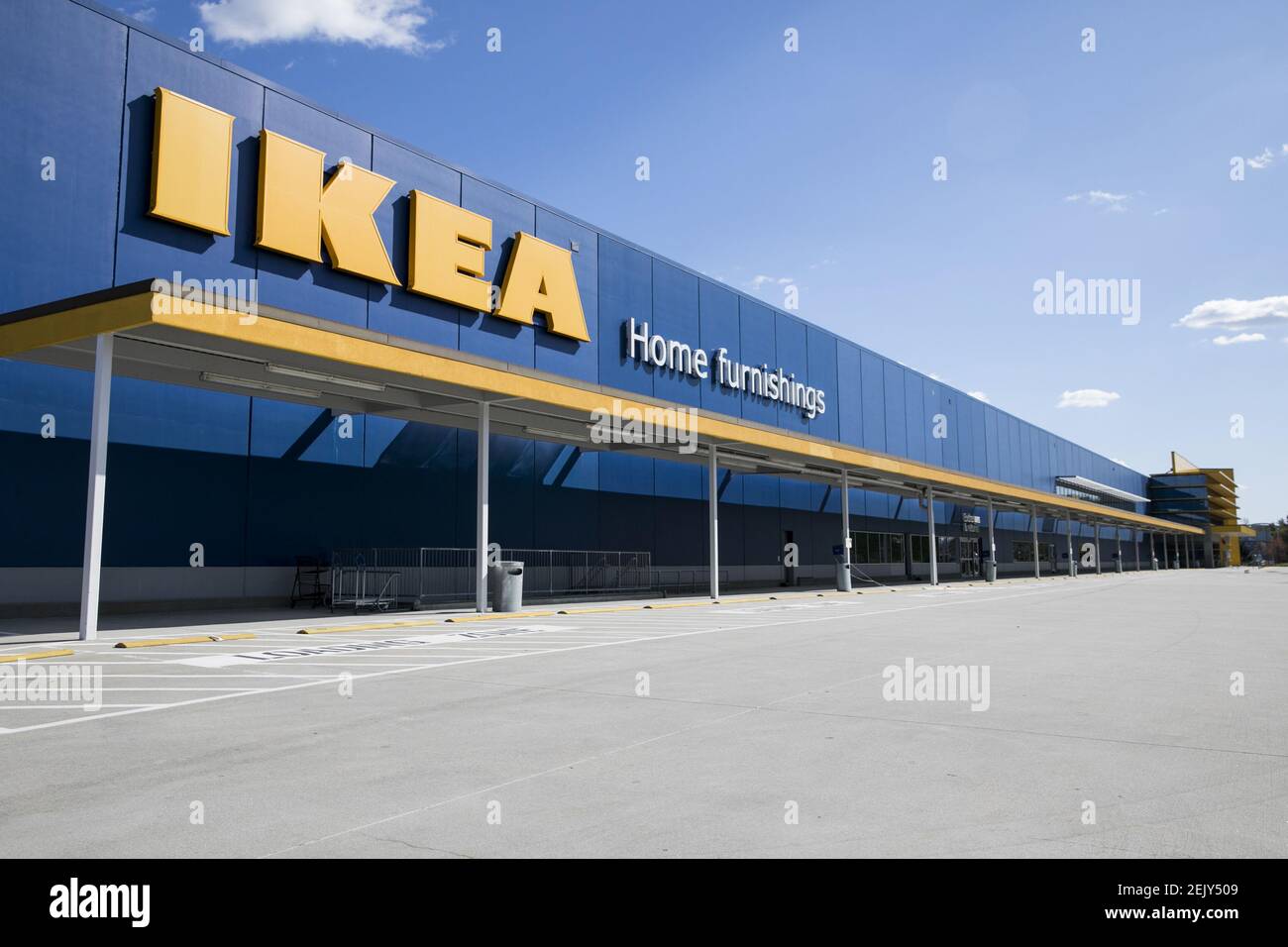 A logo sign outside of a Ikea retail store location in Woodbridge