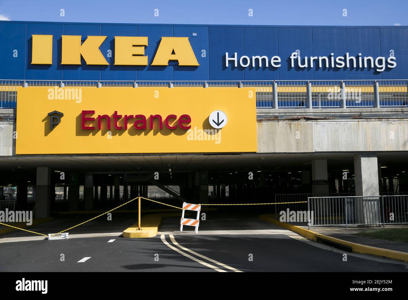 A logo sign outside of a Ikea retail store location in Woodbridge