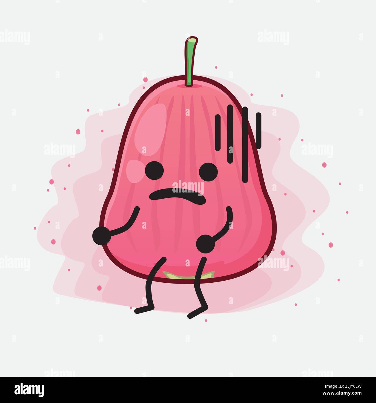 Vector Illustration of Java Apple Fruit Character with cute face ...