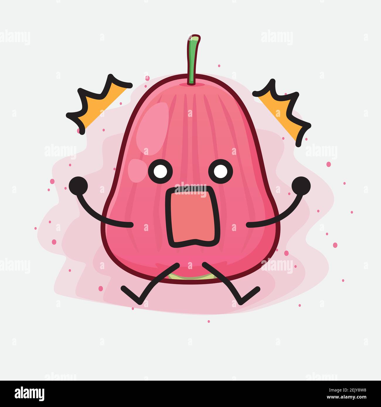 Vector Illustration of Java Apple Fruit Character with cute face ...