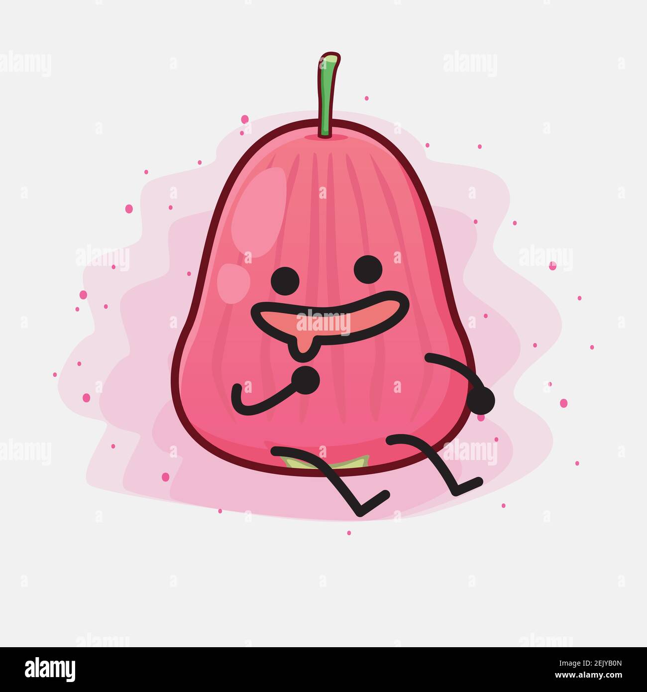 Vector Illustration of Java Apple Fruit Character with cute face ...