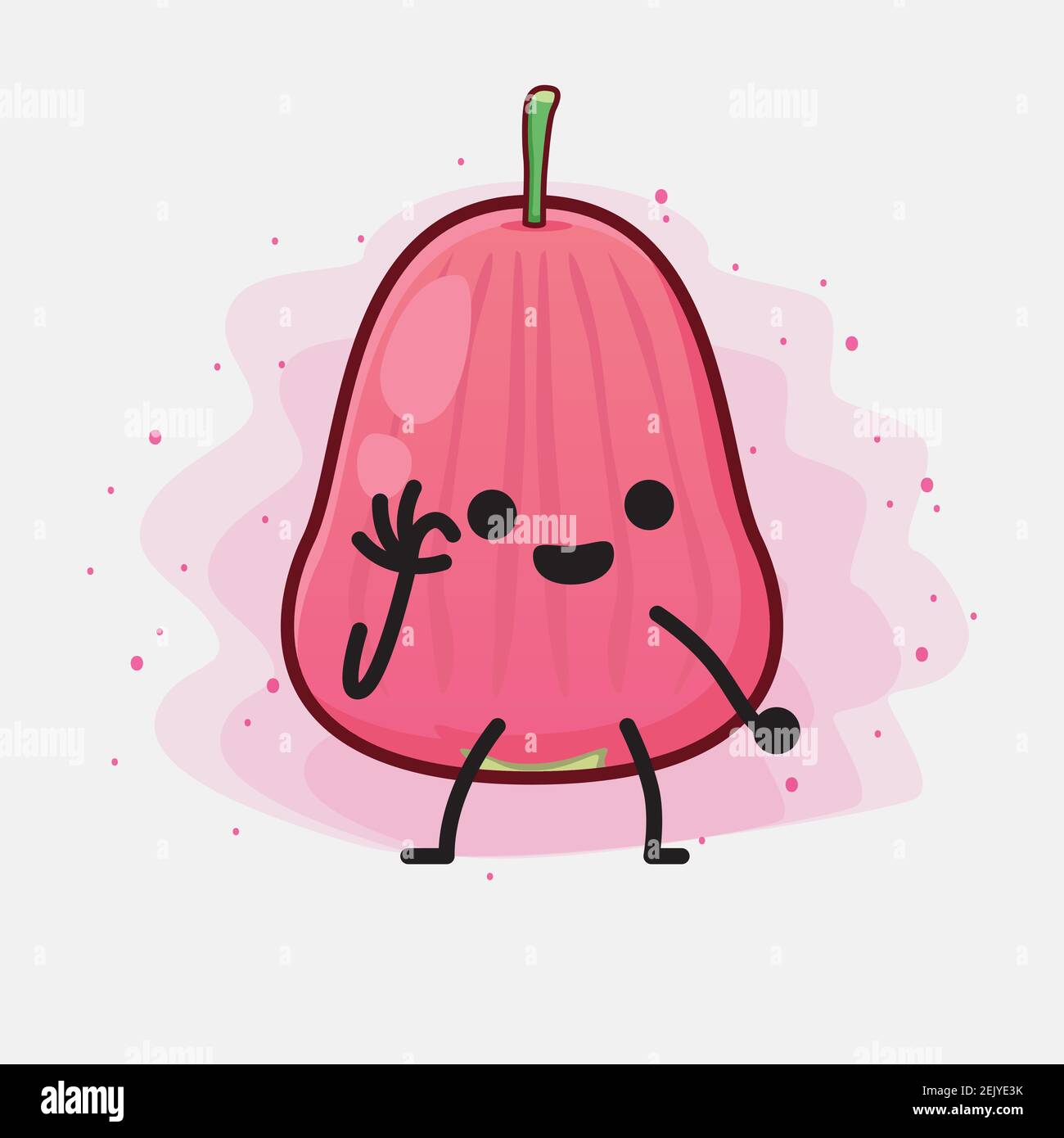 Vector Illustration of Java Apple Fruit Character with cute face ...