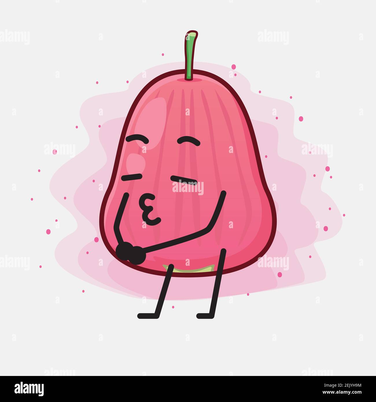 Vector Illustration of Java Apple Fruit Character with cute face ...