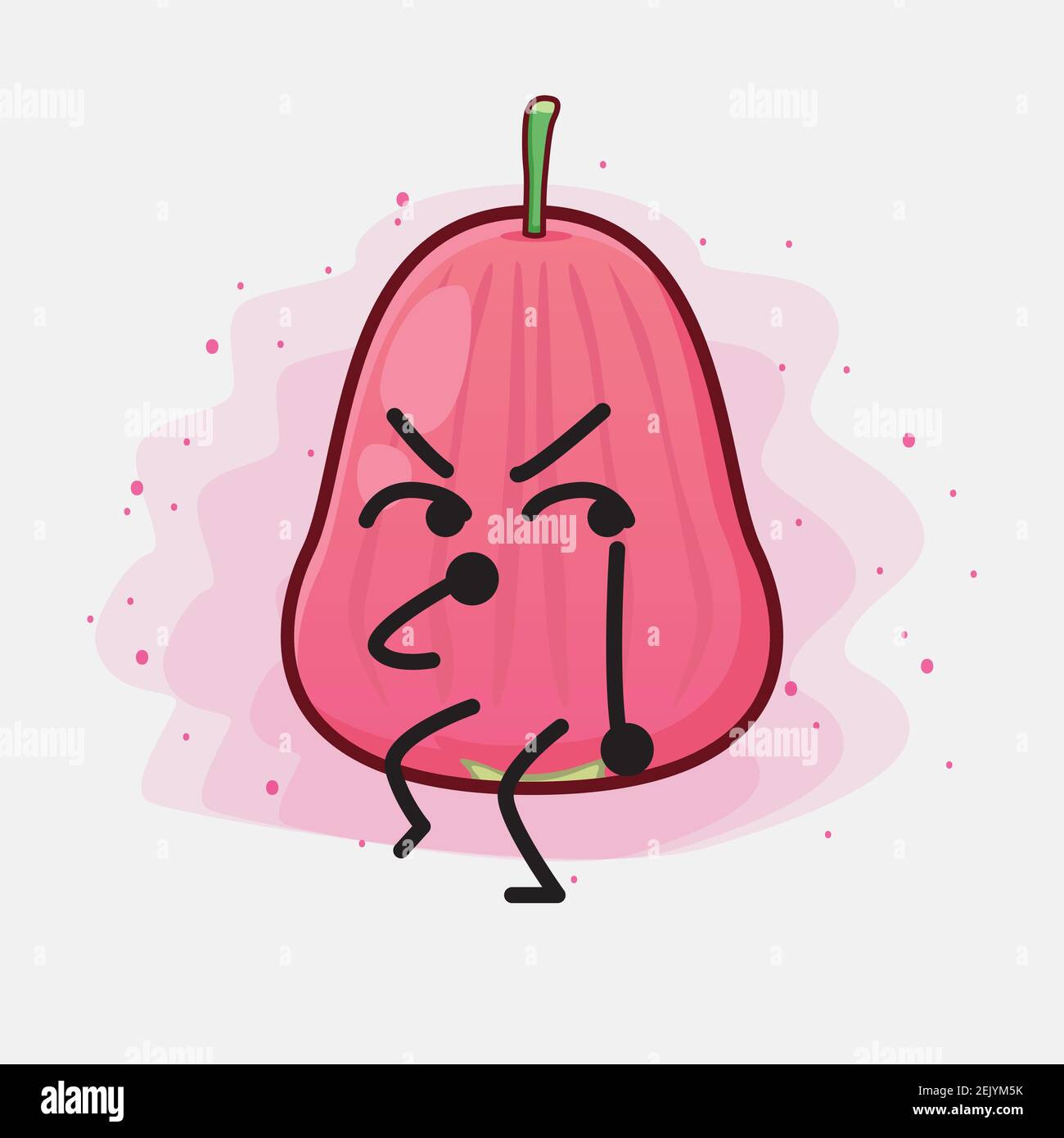 Vector Illustration of Java Apple Fruit Character with cute face ...