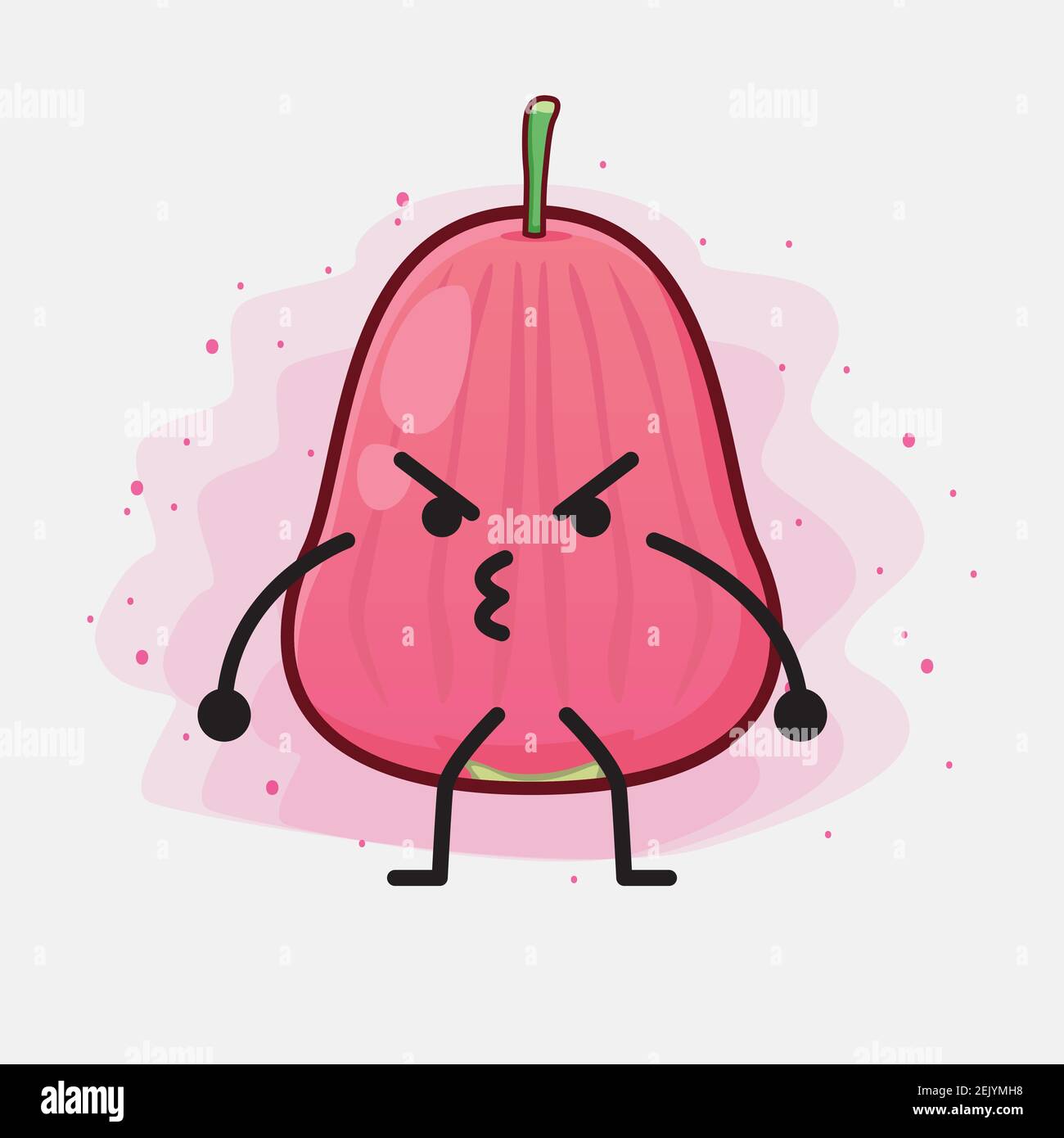 Vector Illustration of Java Apple Fruit Character with cute face ...