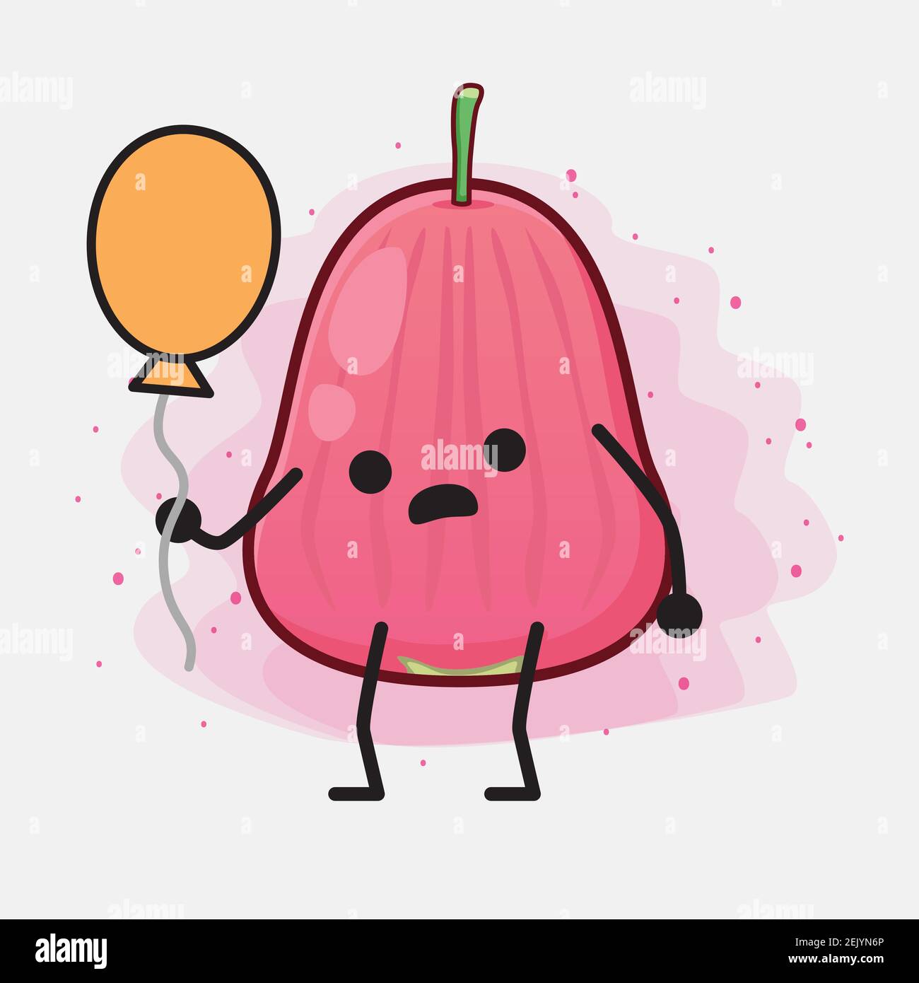 Vector Illustration of Java Apple Fruit Character with cute face ...