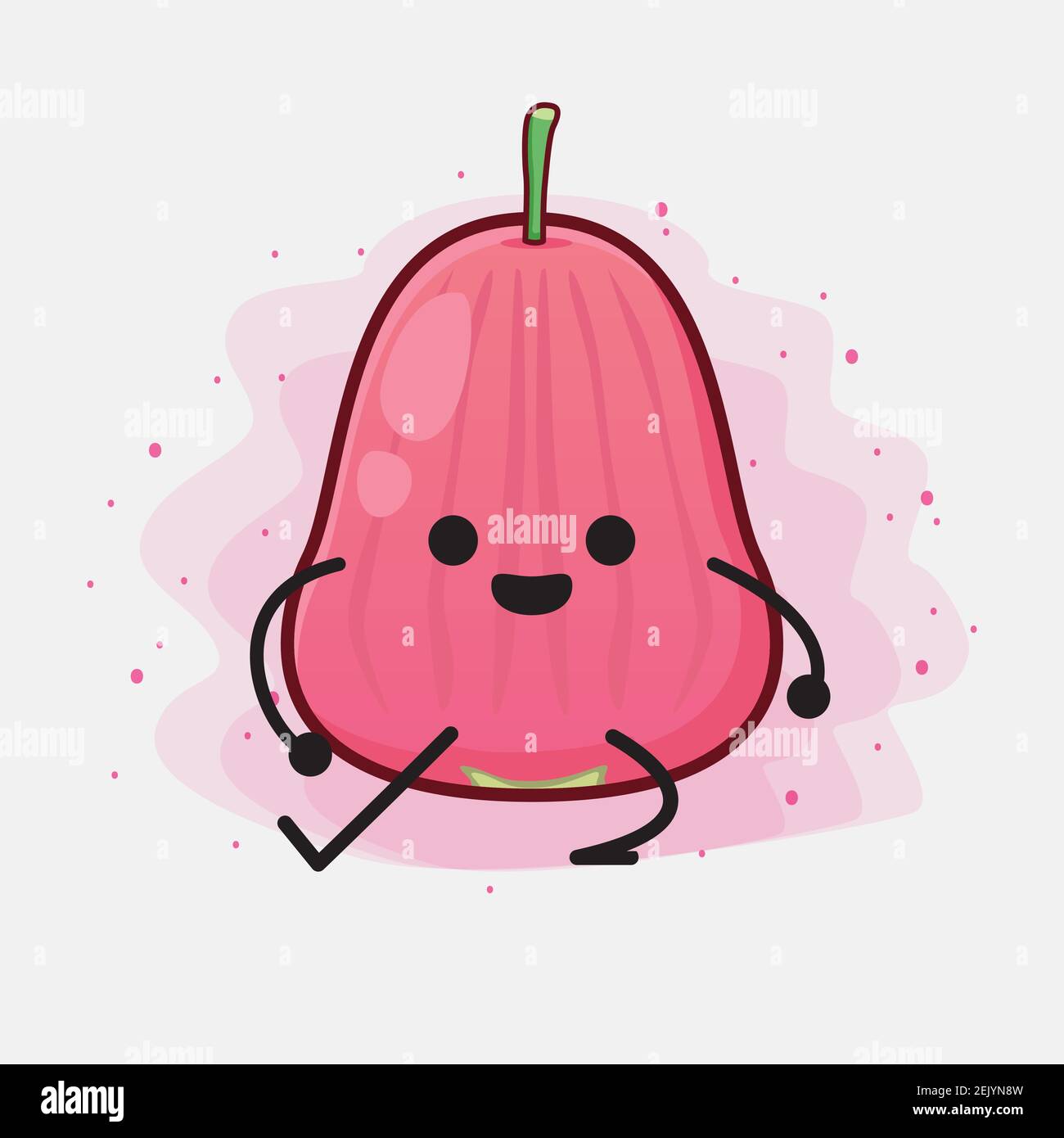 Vector Illustration of Java Apple Fruit Character with cute face ...