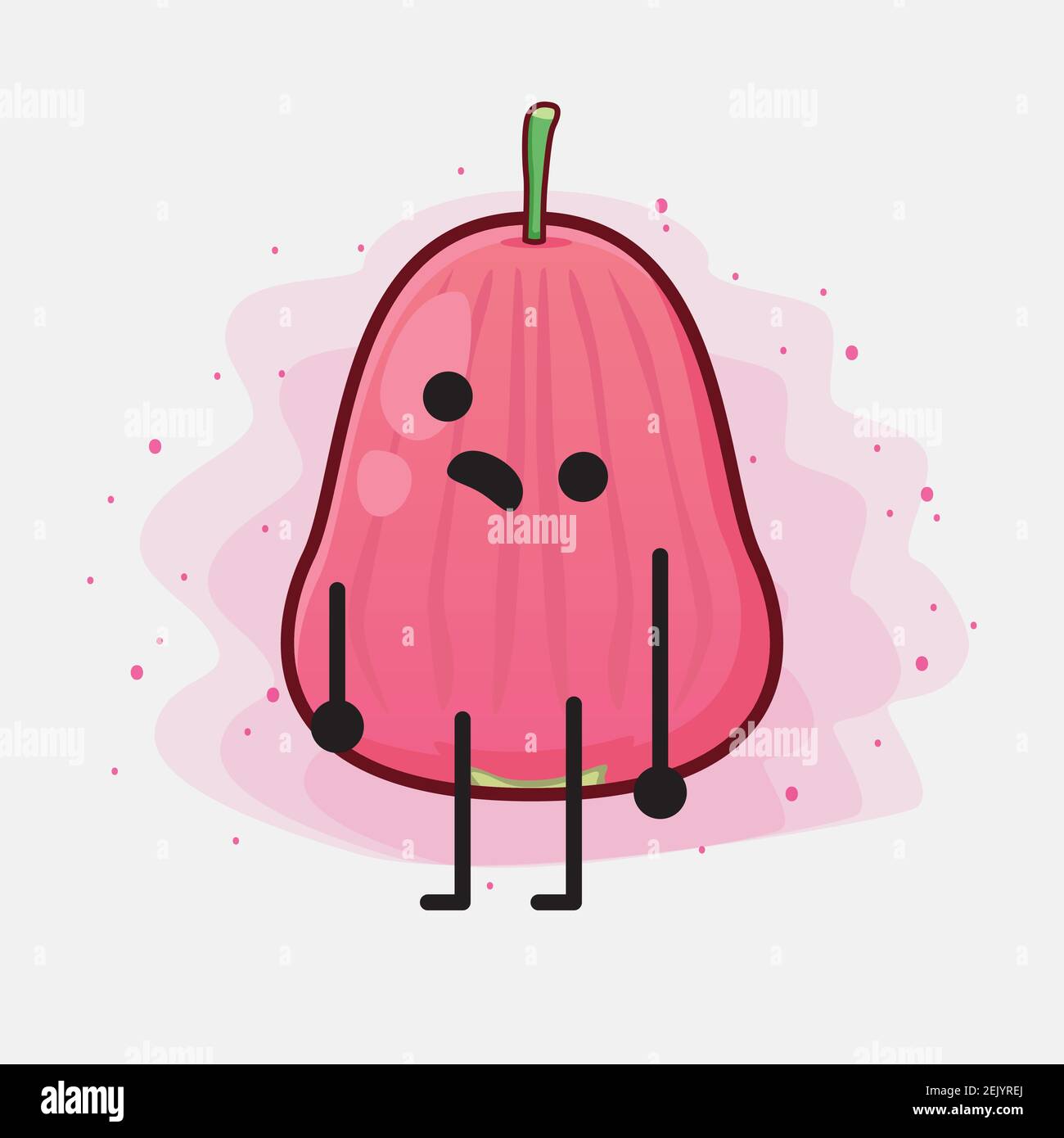 Vector Illustration of Java Apple Fruit Character with cute face ...