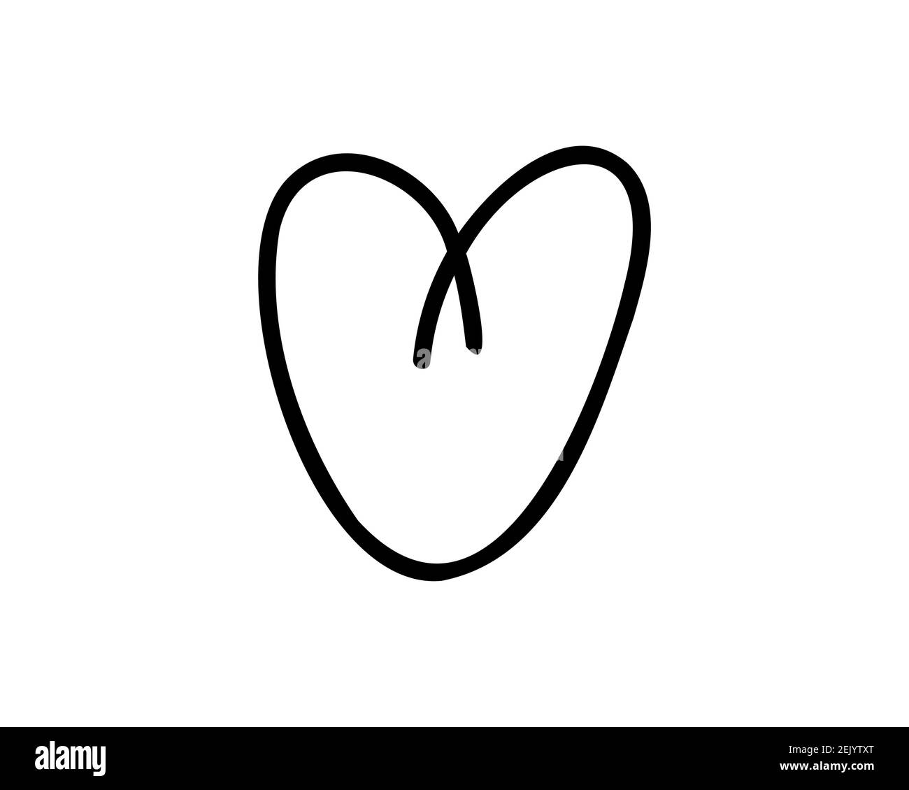 Doodle heart icon vector isolated on white background Stock Vector ...