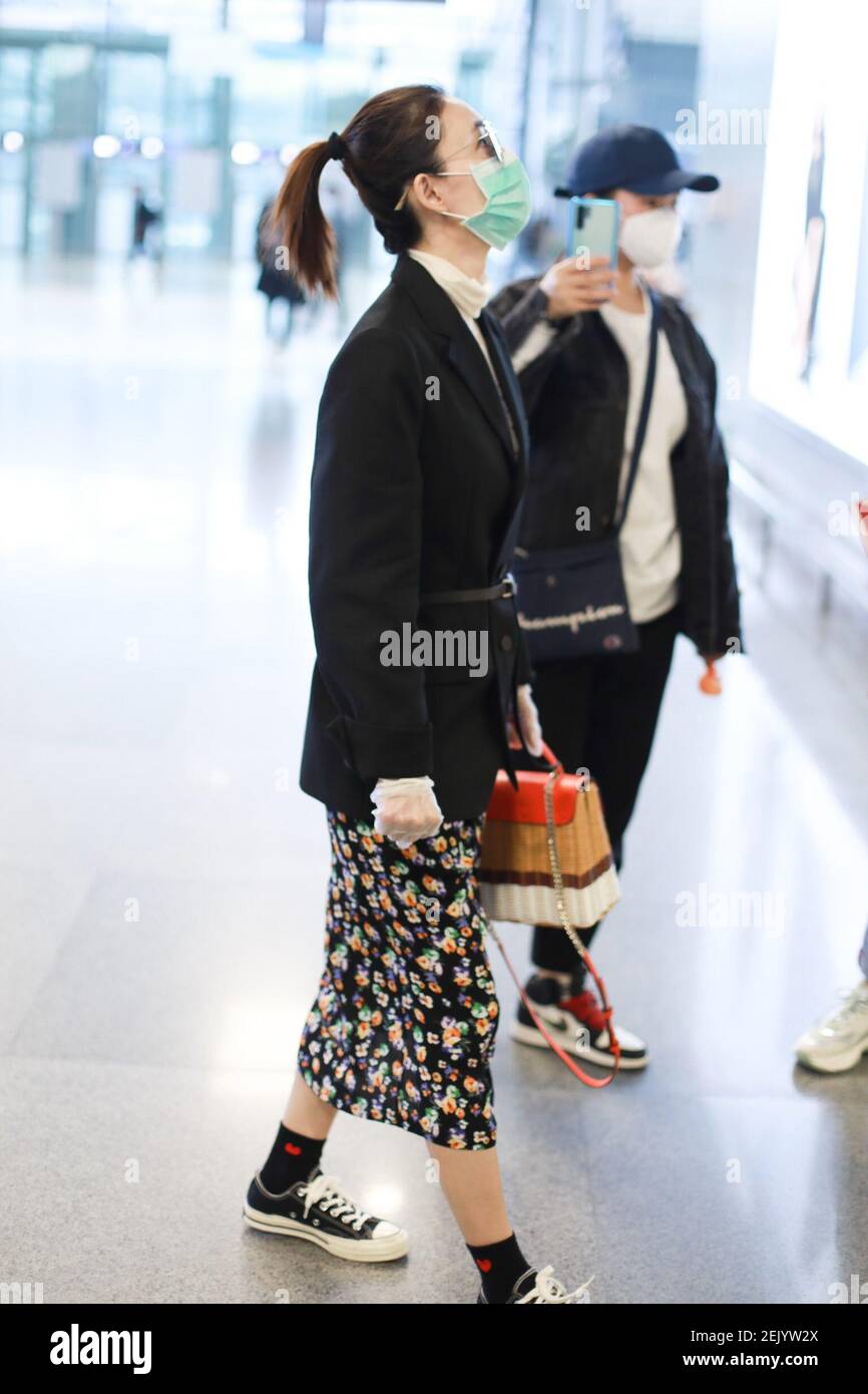 Chinese actress and dancer Wang Likun or Claudia Wang arrives at a ...