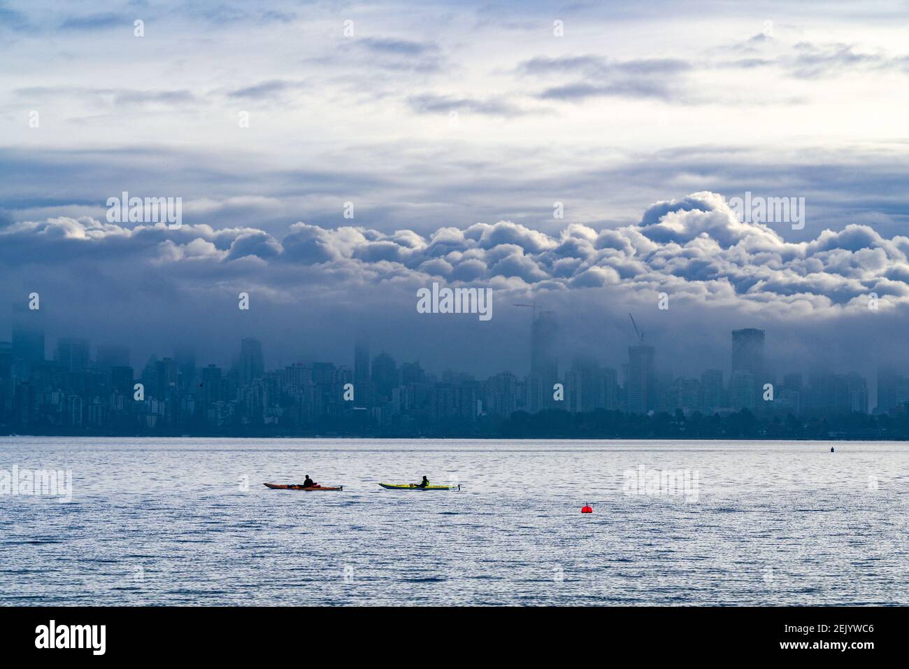 kayakers, English Bay, Vancouver, British Columbia, Canada Stock Photo