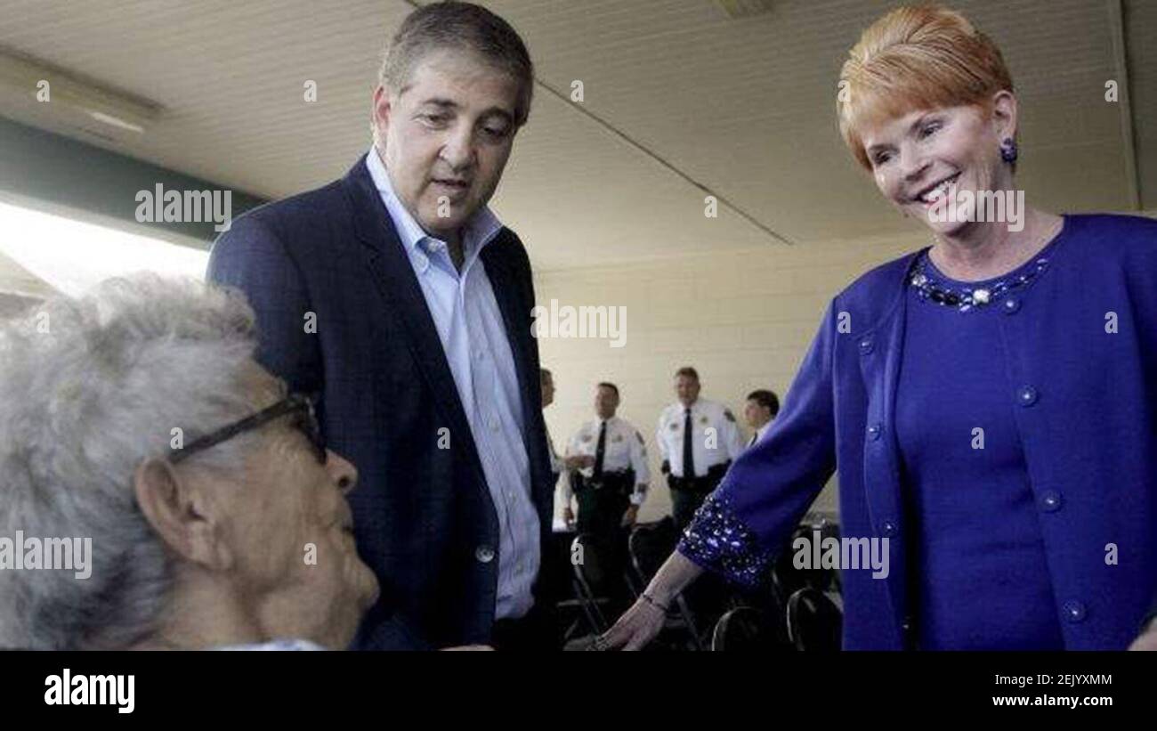 Jeff and Penny Vinik, shown in this file photo from last year after donating $2.5 million to the Boys and Girls Clubs of Tampa Bay, want to provide a bridge for those who are awaiting government assistance during the coronavirus shutdown. (Dirk Shadd/Tampa Bay Times/TNS) Stock Photo