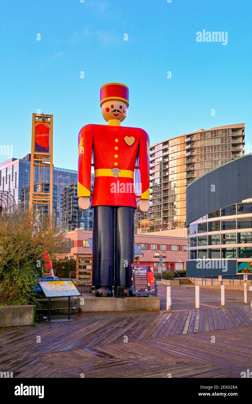 World's tallest tin soldier, New Westminter Quay, New Westminster