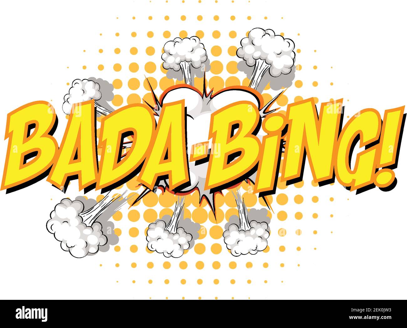 Comic speech bubble with badabing text illustration Stock Vector Image