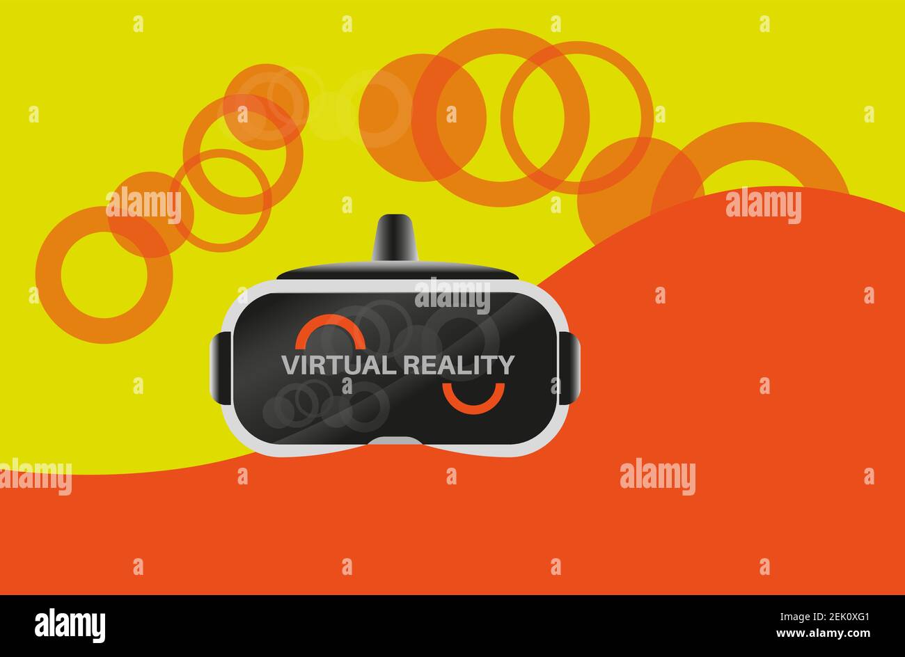 Virtual Reality VR consept vector illustrator with VR goggles Stock Vector