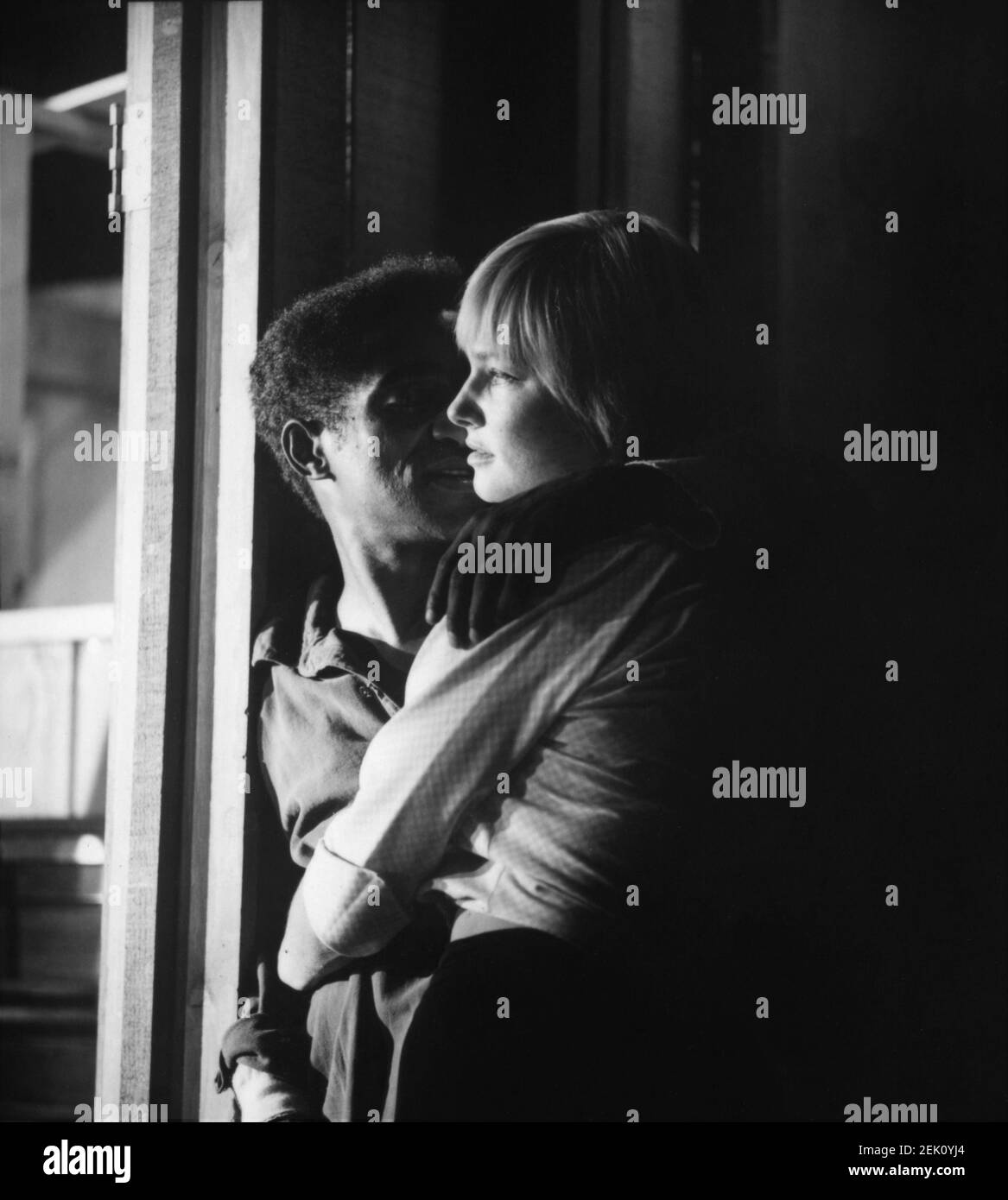 SAMMY DAVIS Jr and His Wife MAY BRITT on set candid during break in