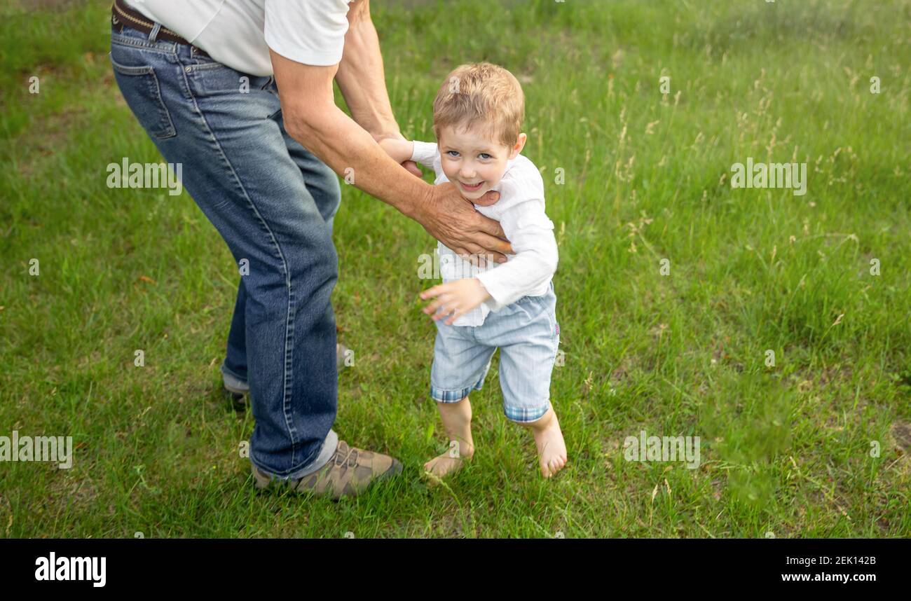Portrait of a young mischievous child teasing and grumbling Stock Photo