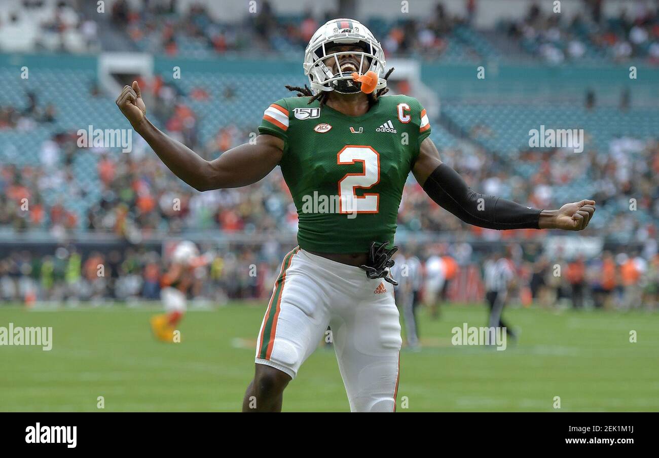 Miami Hurricanes wide receiver K.J. Osborn was drafted in the fifth round  by the Minnesota Vikings on Saturday. (Photo by Michael Laughlin/Sun  Sentinel/TNS/Sipa USA Stock Photo - Alamy