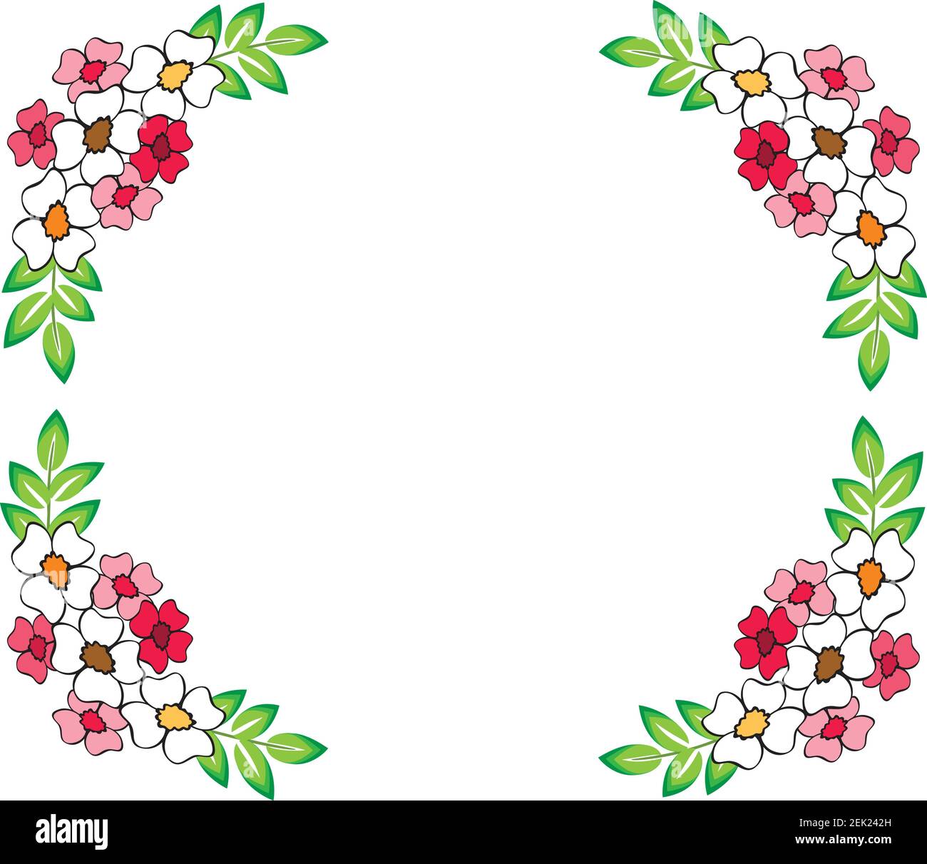 vector flowers butterfly border frame care background design Stock
