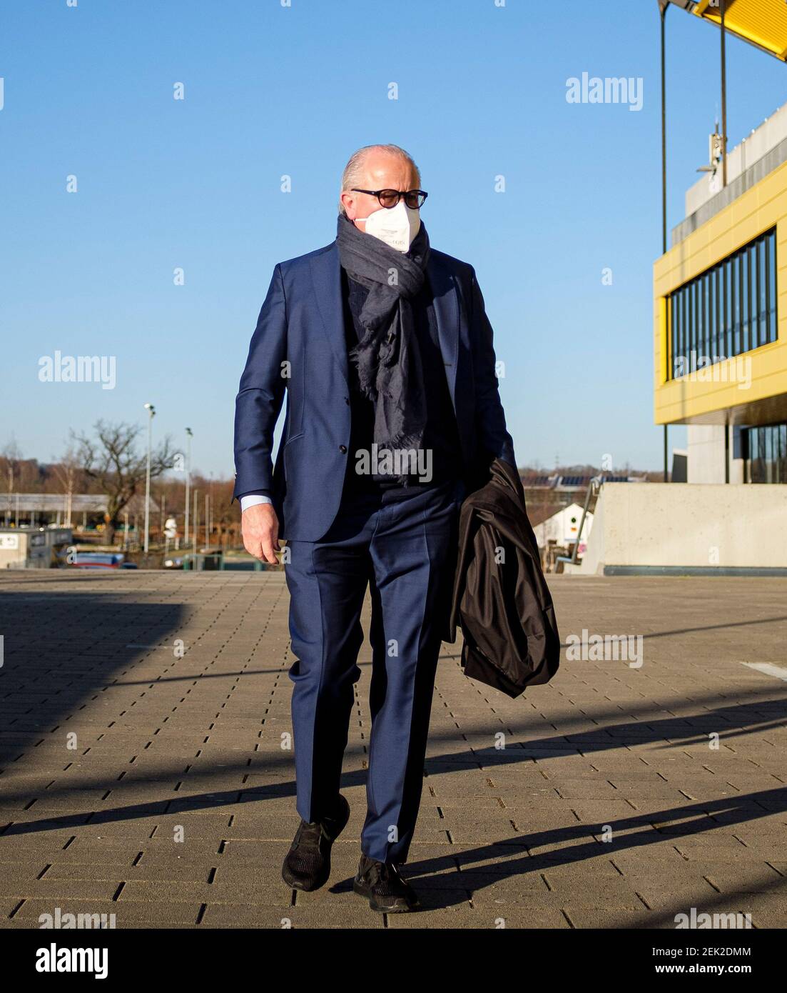 Fritz KELLER (GER, DFB President) on the way to the stadium, soccer Laenderspiel women, mini-tournament - Three Nations. One Goal, Germany (GER) - Belgium (BEL), on February 21, 2021 in Aachen/Germany. Â | usage worldwide Stock Photo