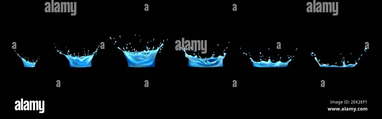 Water splash sequence animation sprite sheet for motion graphic or mobile  game. Dripping effect with drops