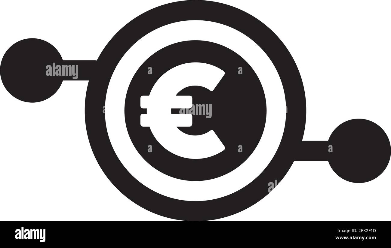 Digital euro currency icon vector symbol for digital transactions for ...