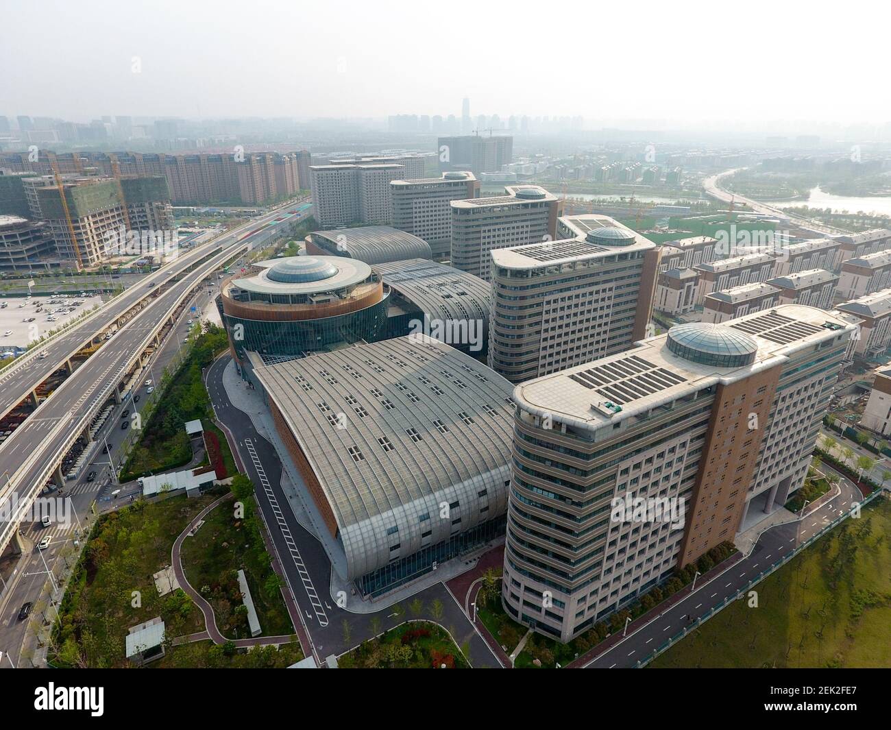 An aerial view of the east branch of the First Affiliated Hospital of ...