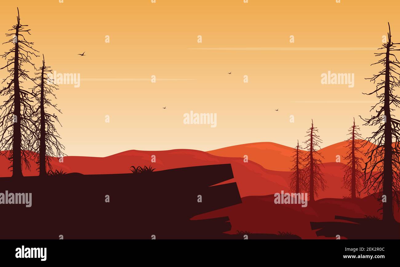 Pdusk Vector Beautiful afternoon stunning view Stock Vector Images - Alamy